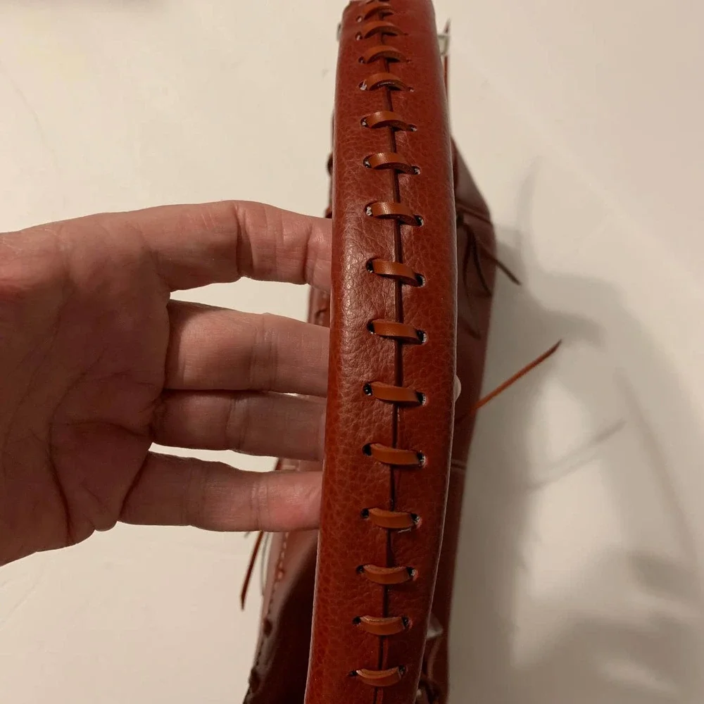 Red Pebbled Leather‎ Satchel NWOT